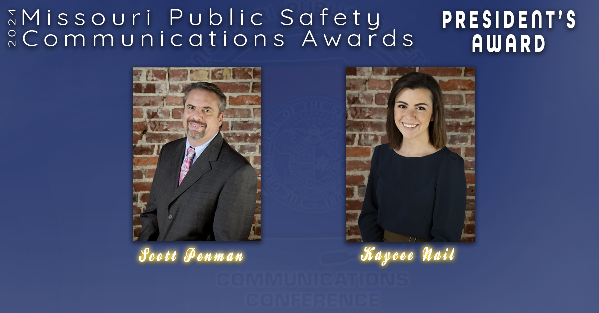 Scott and Kaycee were recognized for their advocacy efforts on behalf of the three Associations that directly lead to the passage of SB24, which recognized Telecommunicators as First Responders